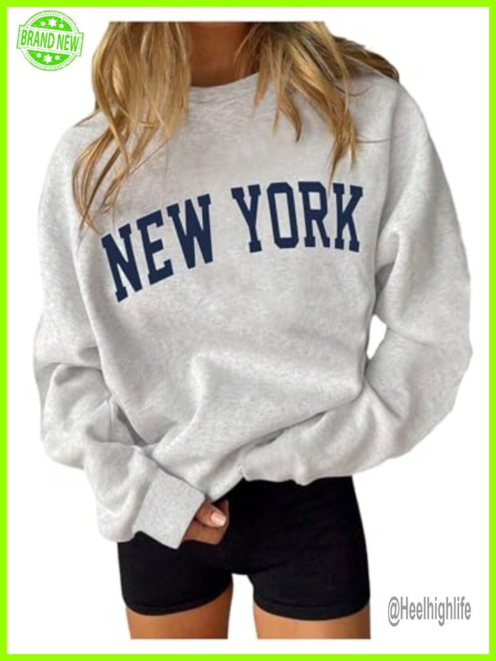 Women's Letter Print Crewneck Sweatshirt Loose Pullover Casual Streetwear Top